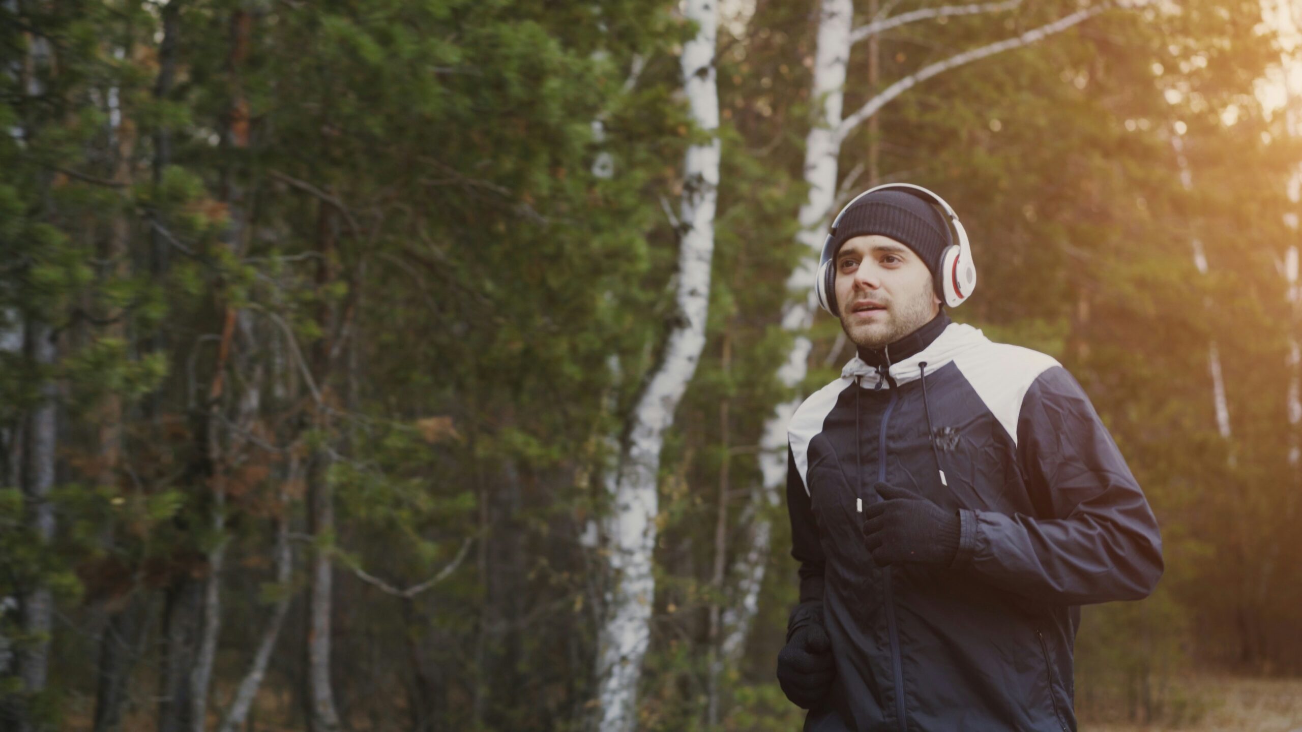 Coureur avec casque audio