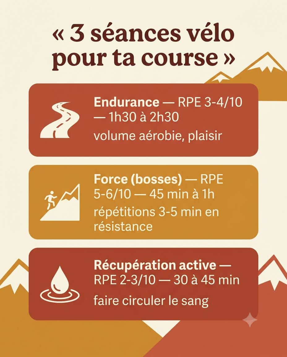 3 séances de vélo pour l'entraînement croisé