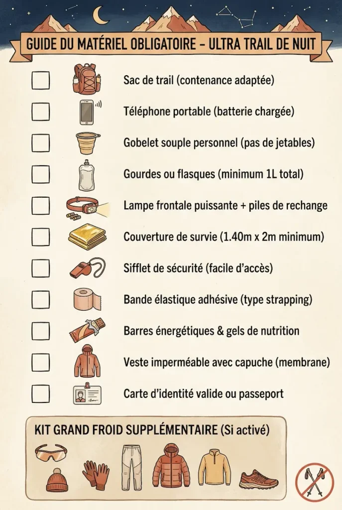 Checklist du matériel obligatoire de la SaintéLyon 2026 à cocher avant la course