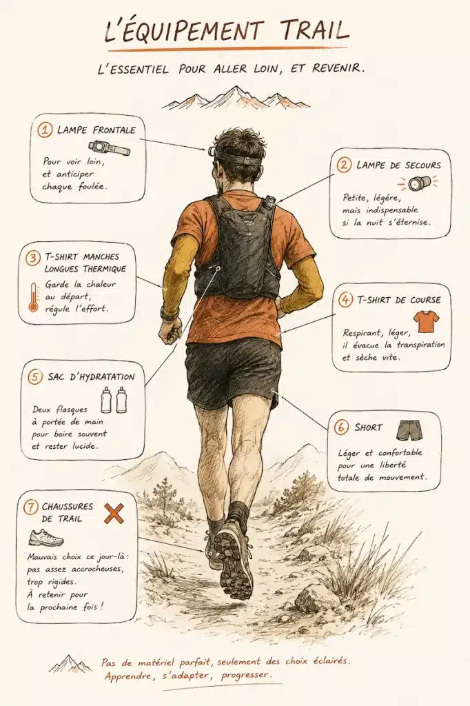 Ma tenue et mon matériel pour une course de nuit